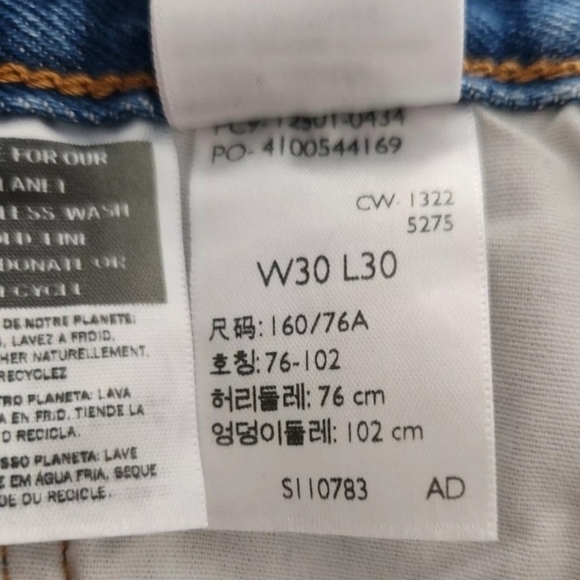 Levi's 501 Original High Rise Straight Leg Medium Wash Distress Jeans Size 30x30 - Picture 15 of 15